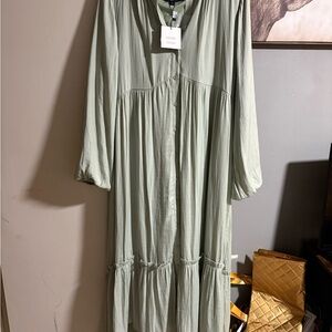 Long Sleeve Green Dress